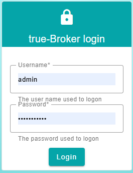 Screenshot of the login screen