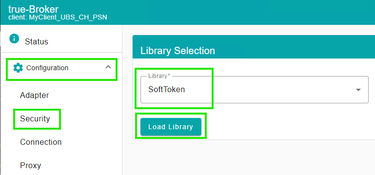 Screenshot of the library screen